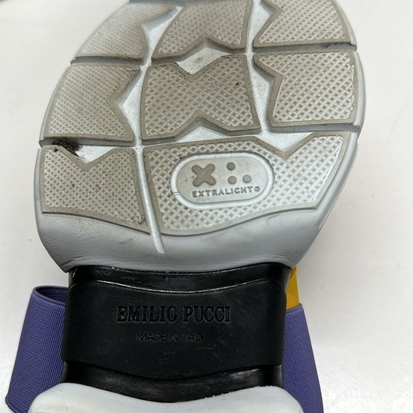 Emilio Puccii Sneakers City Up Trainer Shoes Ruffle Mesh Suede Colorblock 37 - Picture 10 of 12